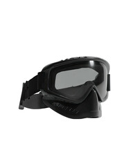 Dark protective eyewear, mask-like, with adjustable strap
