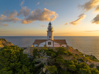 Faro de Capdepera en la Isla de Mallorca, Baleares