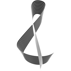 Abstract Gray Orbit Graphic on Black Background