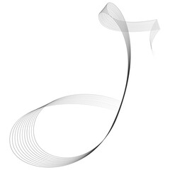 Abstract Gray Orbit Graphic on Black Background