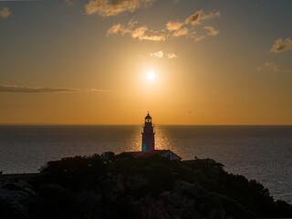 Faro de Capdepera en la Isla de Mallorca, Baleares