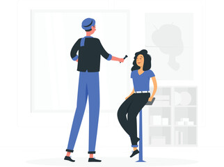 Makeup Artist Applying Makeup to a Model in a Studio Setting beauty fashion