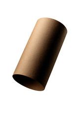 Brown cardboard tube, diagonally lit, against a black background