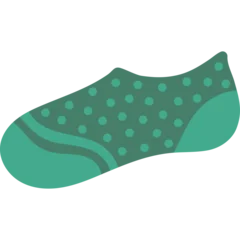 Gordijnen Hokusai The Great Wave Green Polka Dot No Show Sock With Teal Accents Isolated On White Background Vector Graphic  © etyasihahay