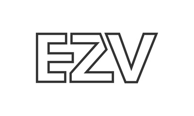 EZV logo design template with strong and modern bold text. Initial based vector logotype featuring simple and minimal typography. Trendy company identity.