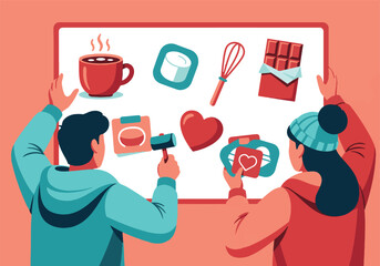 Crafting a canvas of shared warmth and affection, a cozy collection of winter comforts and heartfelt moments