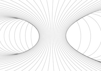 Black and white hypnotic wormhole tunnel optical Illusion background