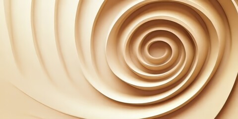 Elegant Beige Texture With Endless Concentric Swirls, Modern Geometric Illustration For Background