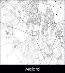 Fototapeta premium Malard city map, Iran - Topographic vector map poster