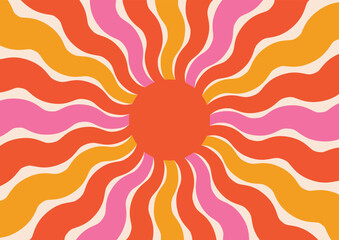 Psychedelic Sunburst Waves – Abstract Radiant Circle Design
