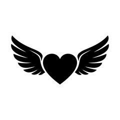 Vector art of heart with wings for love and romance concept