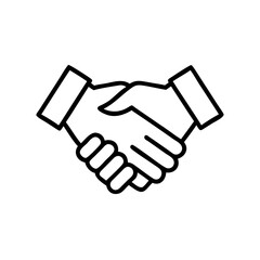 Handshake symbolizing trust and partnership in minimalist design  