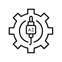 Obraz premium Gear with plugged connection symbolizing technology and innovation 