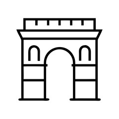 Fototapeta premium Architectural outline of an arch monument in minimalist style 