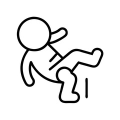 Simple outline of a baby kicking with one leg in the air  