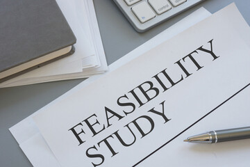 Feasibility study report is shown using the text as business concept