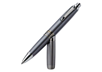 Side view of a ballpoint pen isolated on transparent or white background