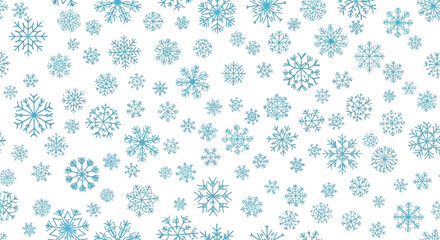 Seamless Winter Pattern Blue Snowflakes on White Background for Festive Designs
