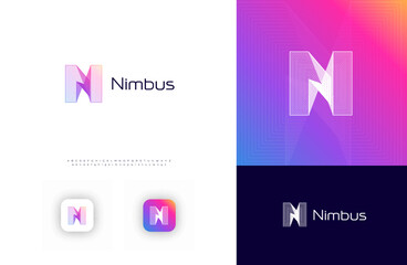 Creative Architect Logo 3D Line Logotype Engineering Technology, Architectural Monogram, Letter N for Architectural Company Business Branding Concept. Vector Illustration