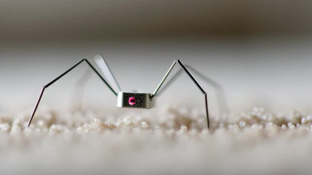 Tiny spider robot walking on rough surface