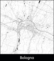 Bologna city map, Italy - Topographic vector map poster