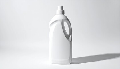White plastic container, angled handle, bright, against white