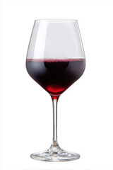 Elegant Glass of Red Wine in a Minimalistic Setting isolated on a white background