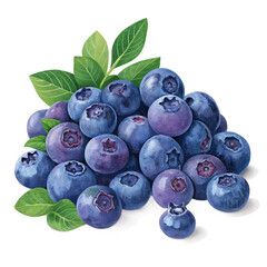 Blueberries heap PNG (transparent)