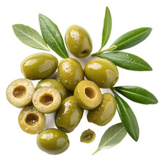 Green olive rings PNG (transparent)