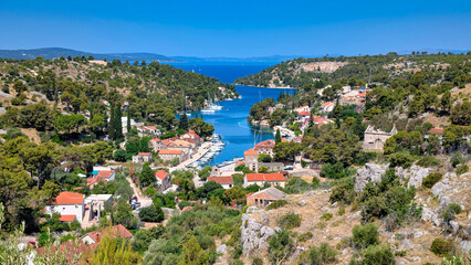 Fototapeta premium Bobovišća na Moru, Island of Brač, Central Dalmatia, Croatia, Scenic Adriatic Coastal Village