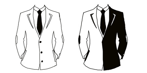 black and white icon business worker suit