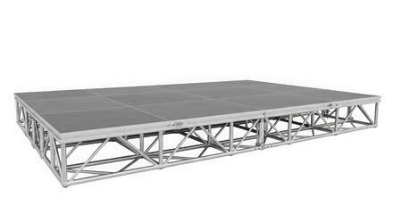 Modular stage platform structure isolated on transparent background