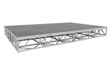 Modular stage platform structure isolated on transparent background