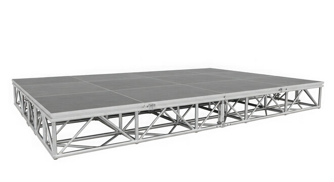 Modular stage platform structure isolated on transparent background