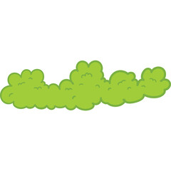 A simple illustration of a green cloud shape with a transparent background perfect for graphic design elements