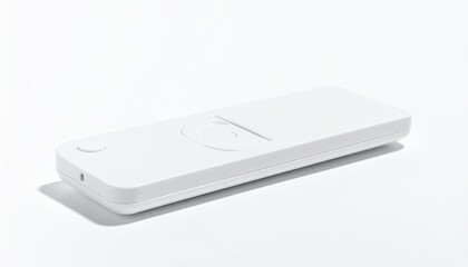 Sleek, white remote control on white background