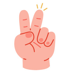 Peace Hand Gesture in Cute Hand-Drawn Style for Awareness and Positivity