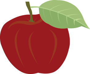 Red apple vector with leaf.eps