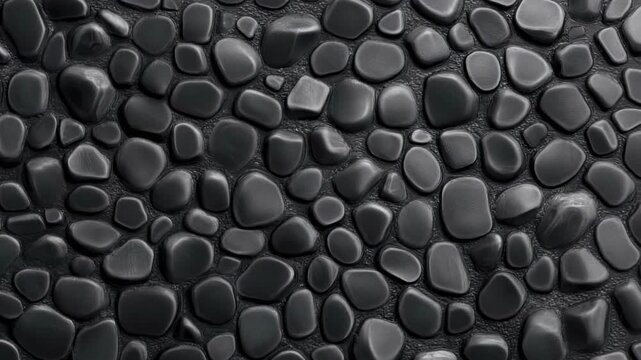 Explore unique black pebble patterns and textures in natural outdoor settings during daylight hours, highlighting intricate designs and nature's artistry