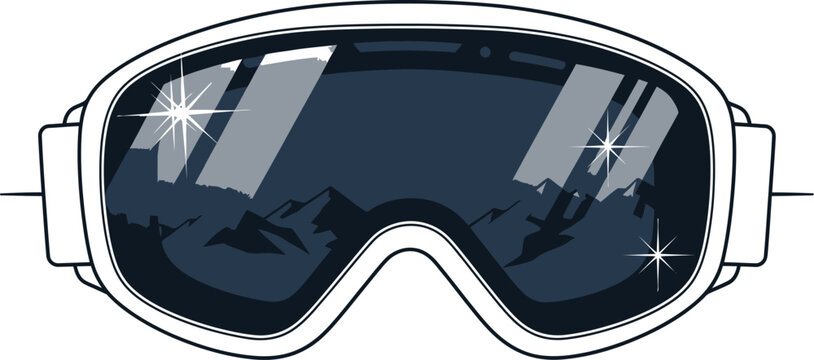 Goggles, ski safety goggle vector illustration icon