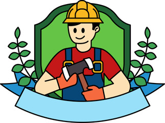 logotype of a repairman icon