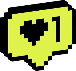 Fototapeta premium Y2k inspired pixel like reaction with 3d effect. Mood of nostalgic 90s. 8 bit retro style isolated vector illustration. Game abstract isometric like icon for social media, sticker, digital design