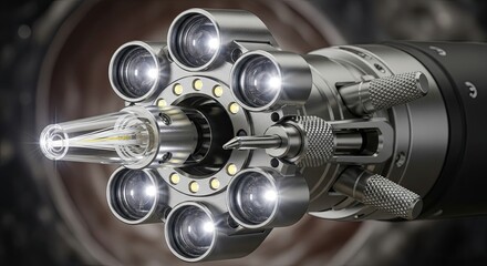 Advanced Medical Endoscope with Multiple Lenses and Illumination.