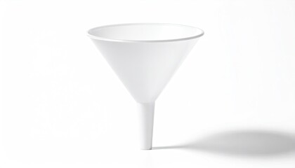 White funnel casts shadow on plain white background