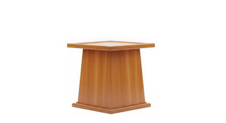 Wooden pedestal podium for display isolated on transparent background