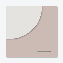 Abstract Minimalist Geometric Color Block Background with Dusty Rose and White Quarter Circle