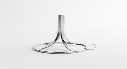 Elegant stainless steel candle holder on white background, studio shot.