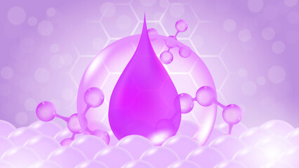 Obraz premium Deep Skin Hydration and Absorption Process with Moisturizing Droplets