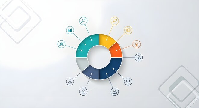 Modern infographic template with circular data chart and icons