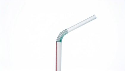 Bendy straw on white. Clean, simple, clear refreshment